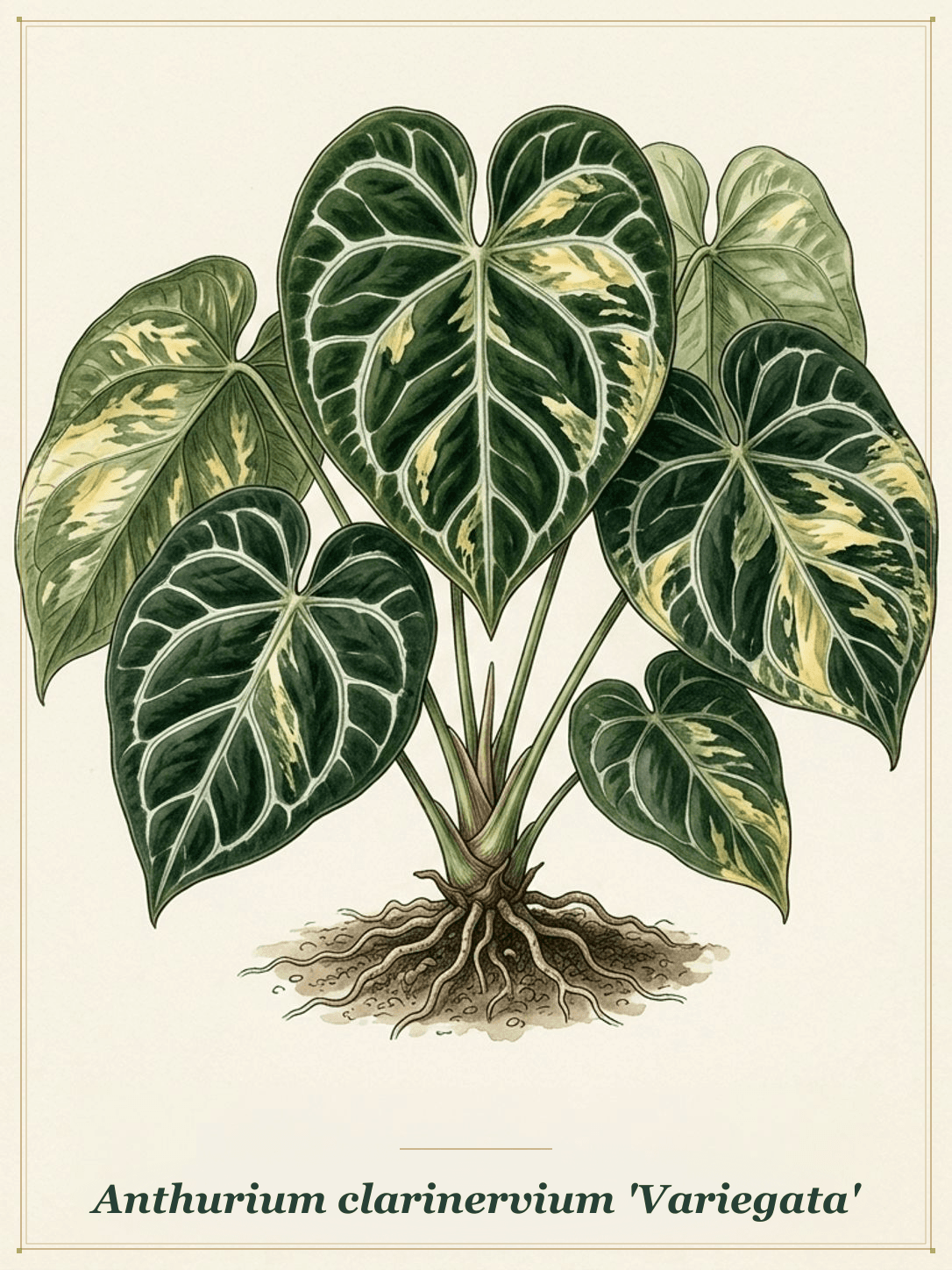Variegated Velvet Cardboard Anthurium