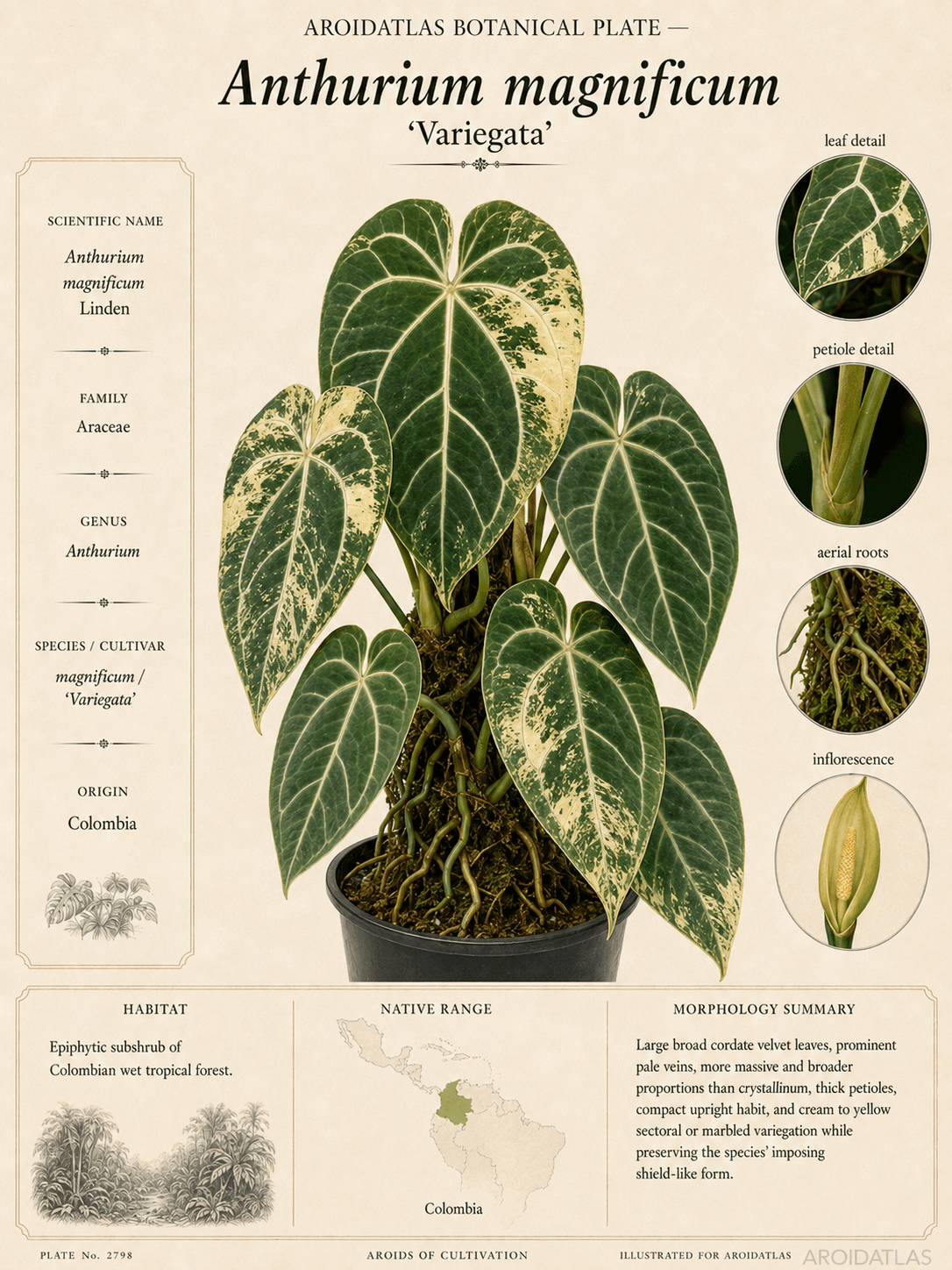Variegated Magnificum Anthurium